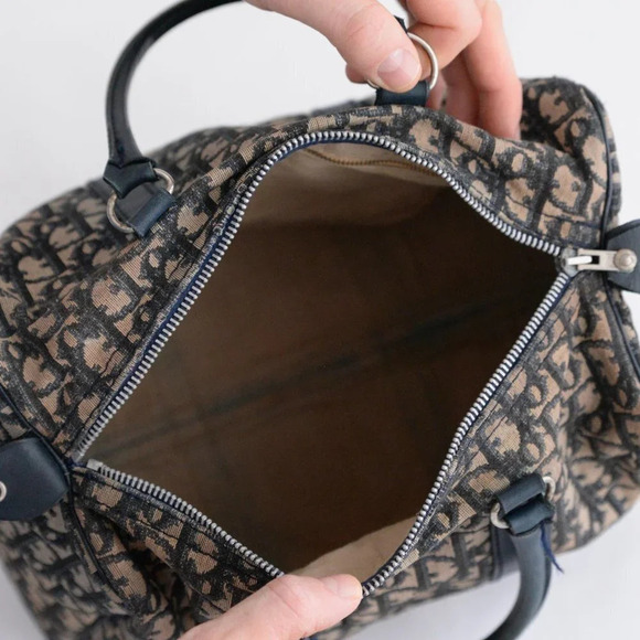 Christian Dior Trotter Navy Diorissimo Boston Bag Purse Handbag - Picture 15 of 17